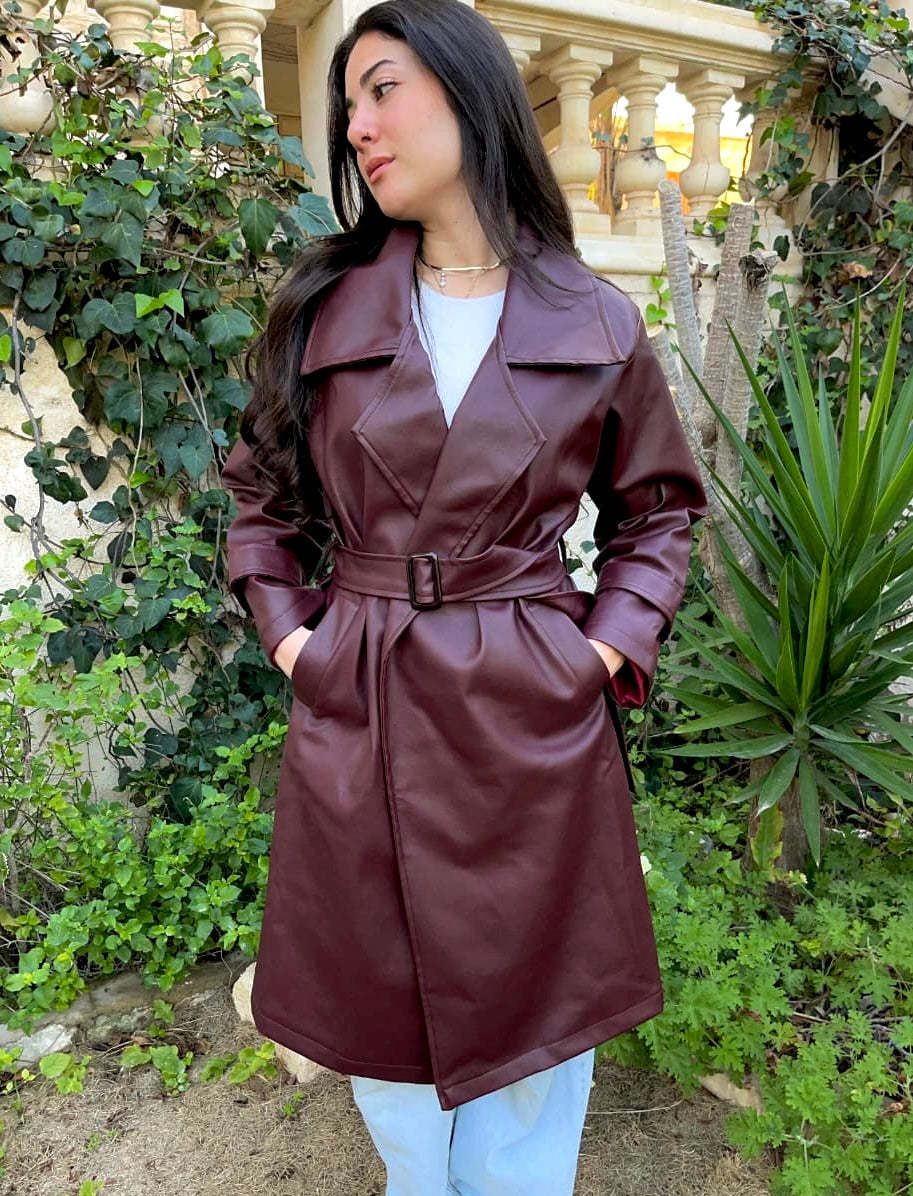 leather trench coat